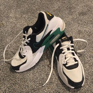 Nike Air Black and White Sneakers with Green Highlights